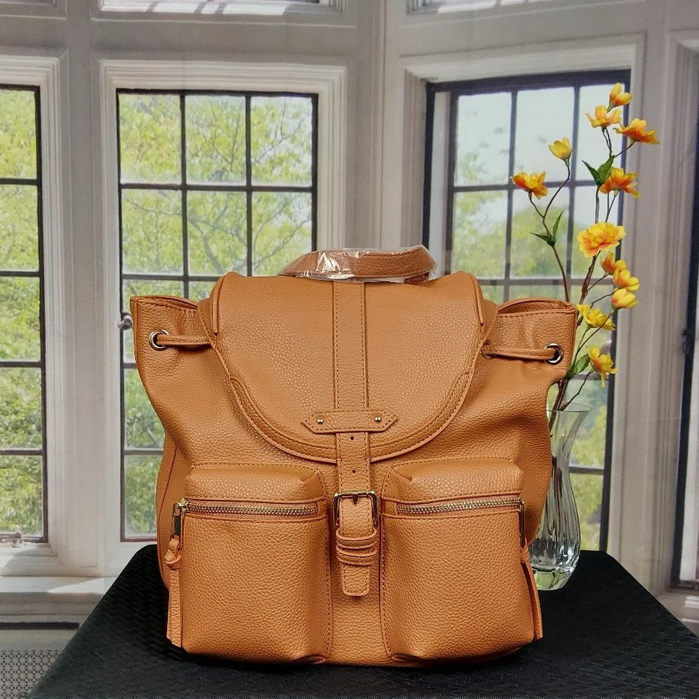 NWT JUSTFAB UTILITY BACKPACK (CASHEW)